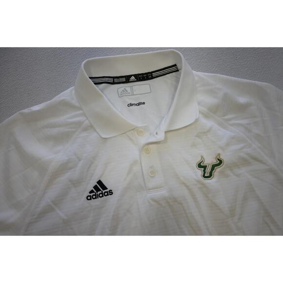 Adidas Golf Polo ClimaLite South Florida Bulls Athletic Golf Shirt Mens Sz Large - Picture 5 of 7